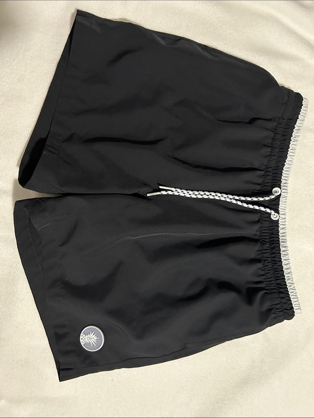 chubbies Black Athletic Shorts with White Drawstring. Lined. 5.5 inseam